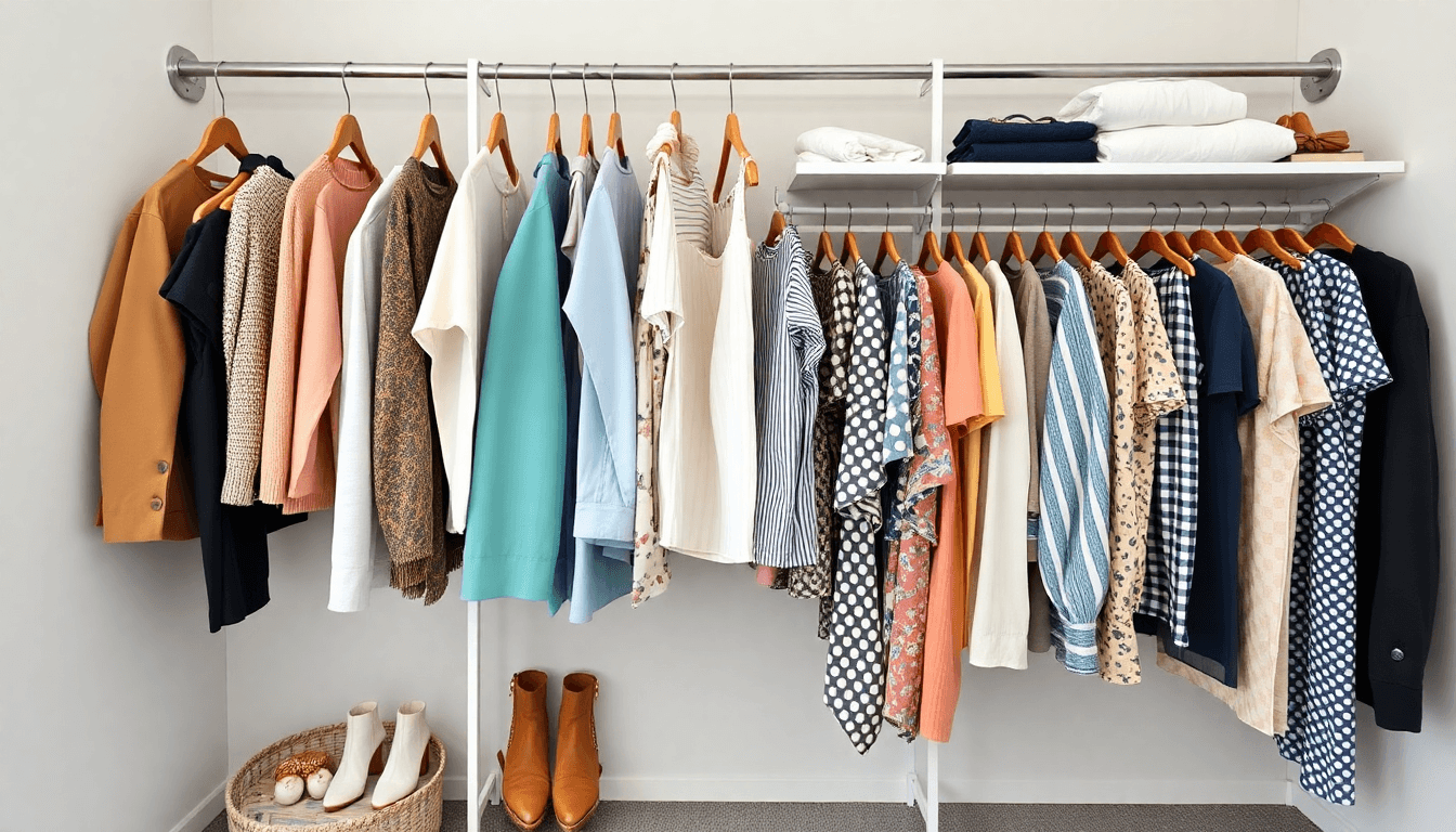 Plus size capsule wardrobe pieces arranged neatly