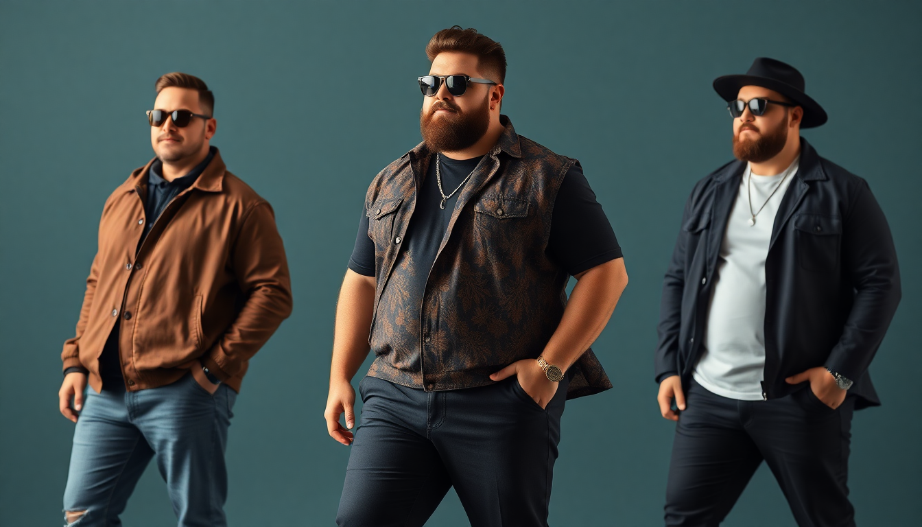 Curvy Man confidently showcasing plus size fashion trends