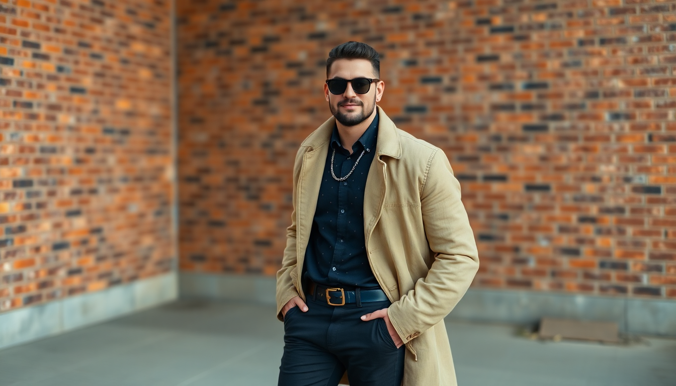 A confident man wearing stylish clothes 