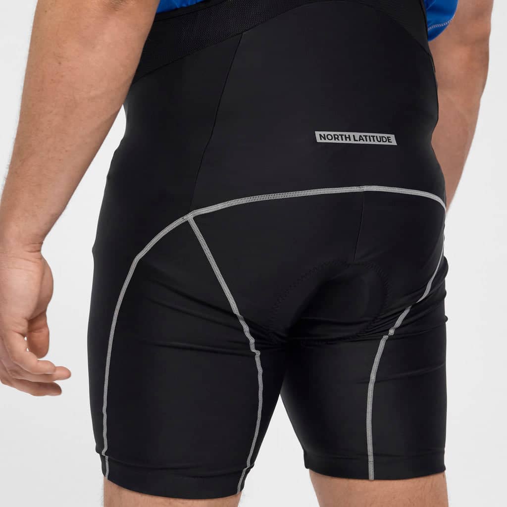 Fahrradbekleidung Übergröße Herren Shorts in Schwarz mit reflektierenden Details für mehr Sichtbarkeit