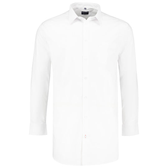 Adamo Uni Hemd Langarm Weiß Übergröße Herren