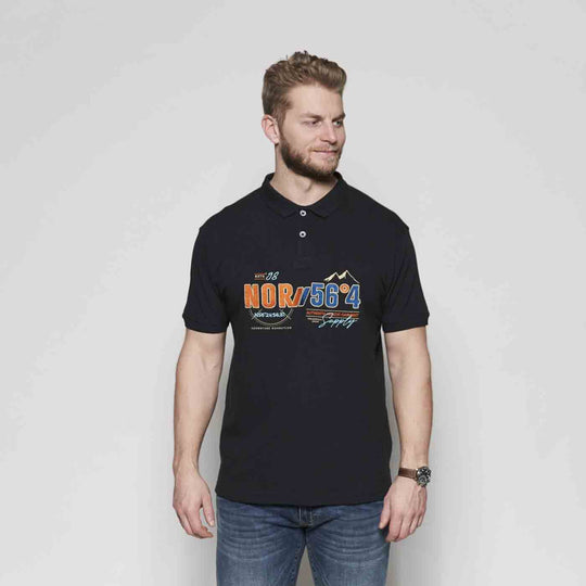 Polo-Shirt mit Print kurzarm in Übergröße von ALLSIZE