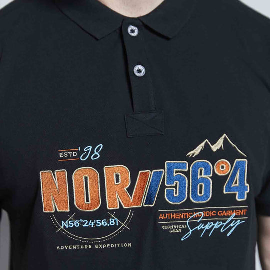Polo-Shirt mit Print kurzarm in Übergröße von ALLSIZE