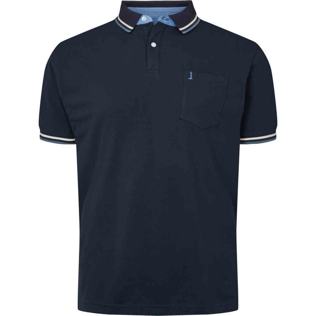 Polo-Shirt abgesetztem Kragen kurzarm in Übergröße von ALLSIZE