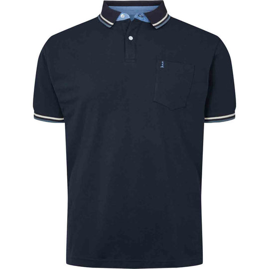 Polo-Shirt abgesetztem Kragen kurzarm in Übergröße von ALLSIZE