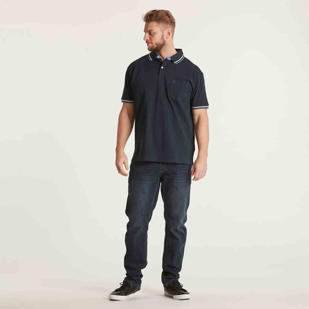 Polo-Shirt abgesetztem Kragen kurzarm in Übergröße von ALLSIZE