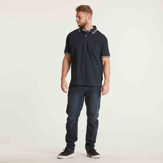 Polo-Shirt abgesetztem Kragen kurzarm in Übergröße von ALLSIZE