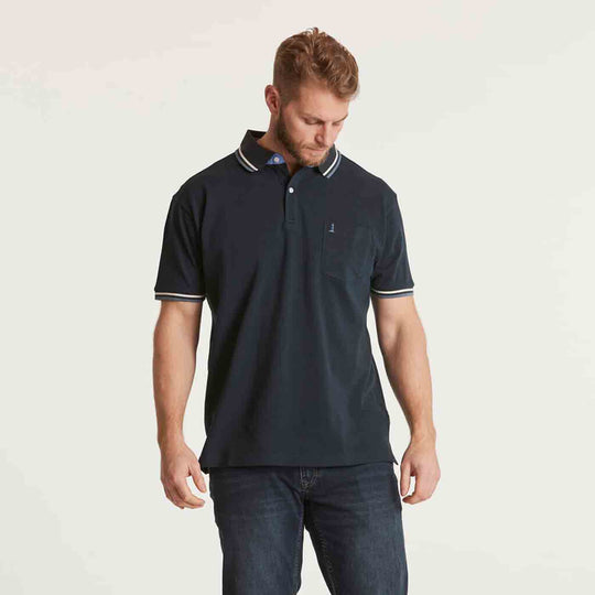 Polo-Shirt abgesetztem Kragen kurzarm in Übergröße von ALLSIZE