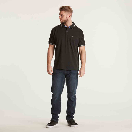 Polo-Shirt abgesetztem Kragen kurzarm in Übergröße von ALLSIZE