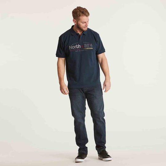 Polo-Shirt mit Stick kurz in Übergröße von ALLSIZE