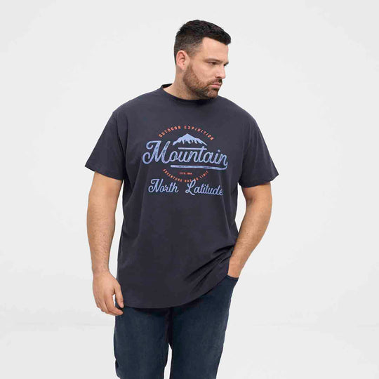 Allsize T-Shirt Übergröße Herren mit Mountain Druck