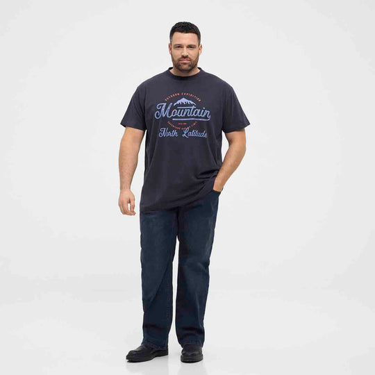 Allsize T-Shirt Übergröße Herren mit Mountain Druck