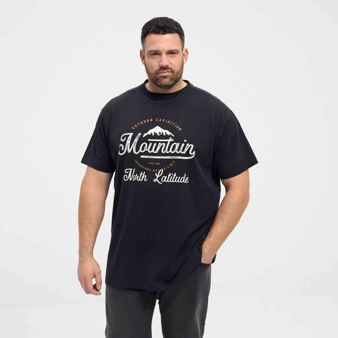 Allsize T-Shirt Übergröße Herren mit Mountain Druck