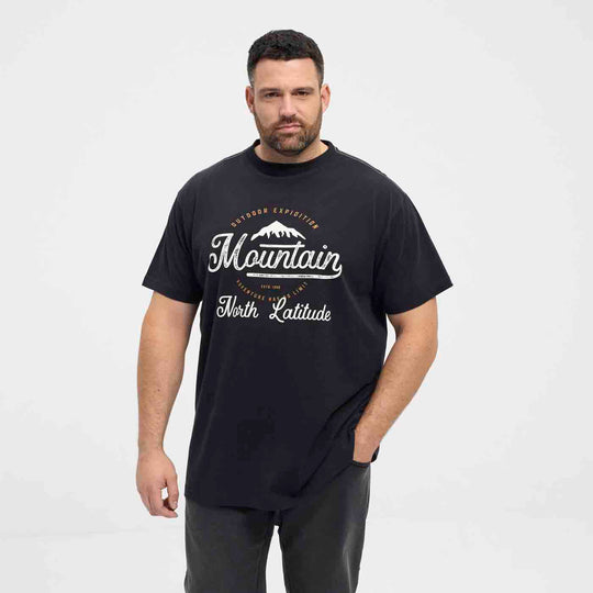 Allsize T-Shirt Übergröße Herren mit Mountain Druck