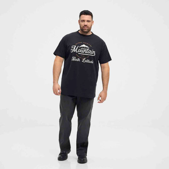 Allsize T-Shirt Übergröße Herren mit Mountain Druck