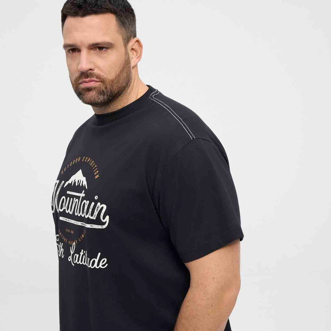 Allsize T-Shirt Übergröße Herren mit Mountain Druck