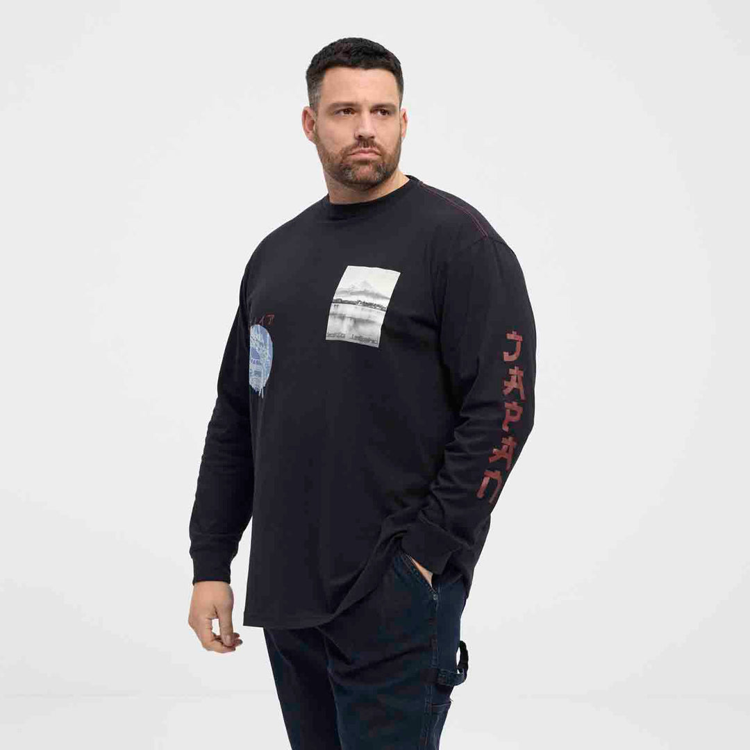 T-Shirt langarm Printed in Übergröße von ALLSIZE
