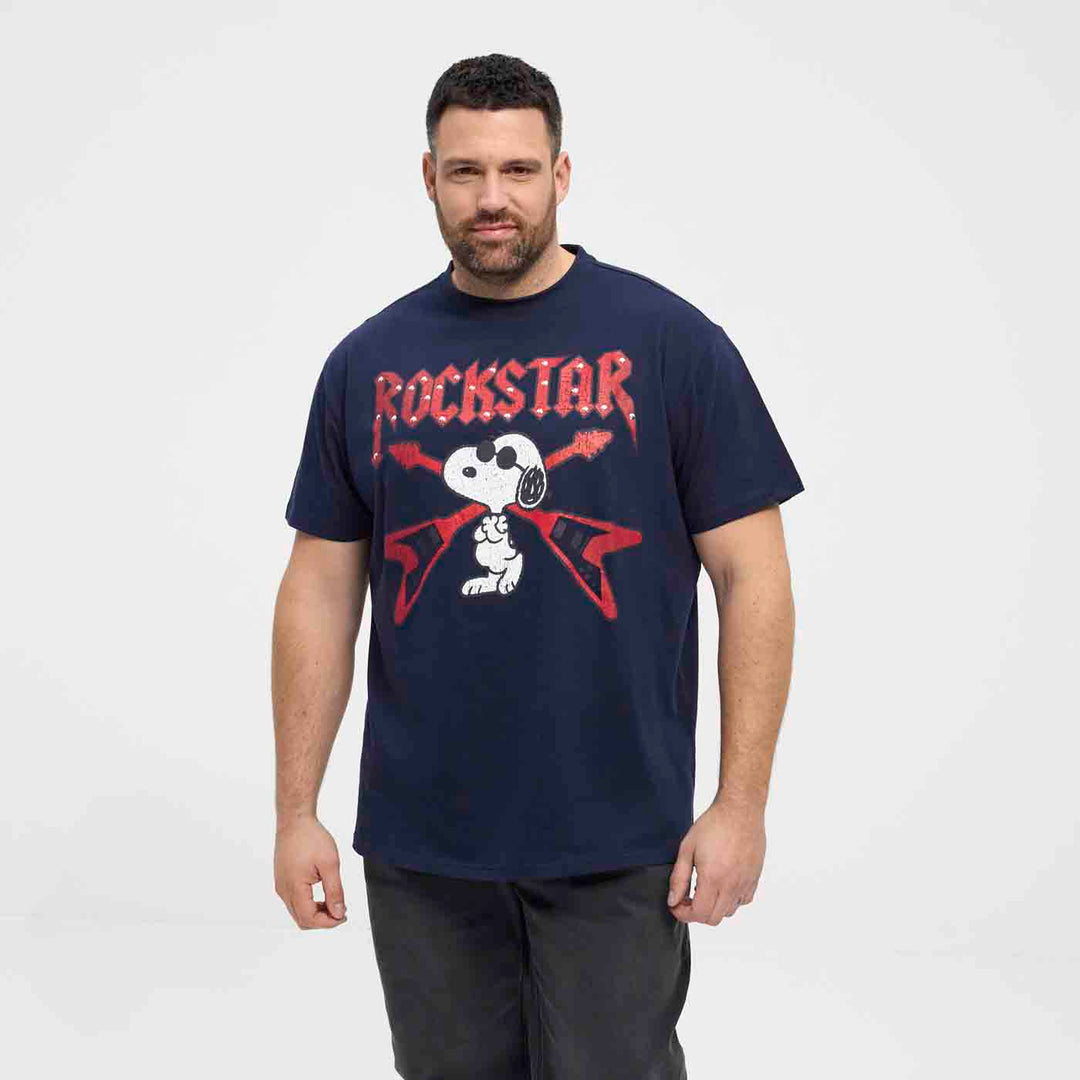 Snopy Rockstar T-Shirt in Übergröße Original Lizenz