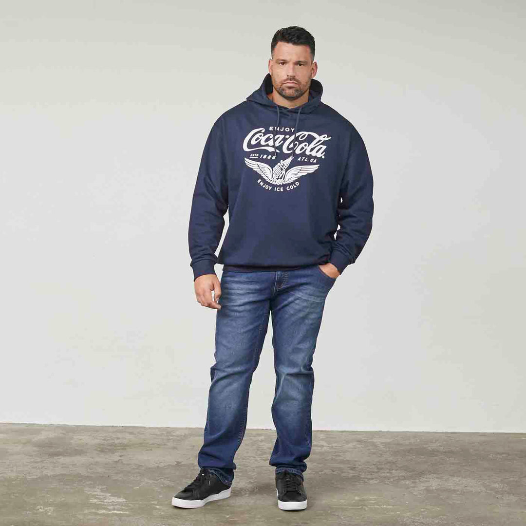 Coca Cola Kapuzen Sweat-Shirt mit Druck in Übergröße von Allsize