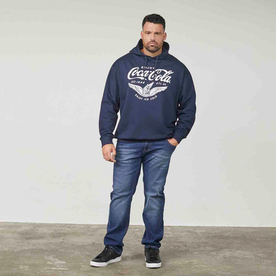 Coca Cola Kapuzen Sweat-Shirt mit Druck in Übergröße von Allsize