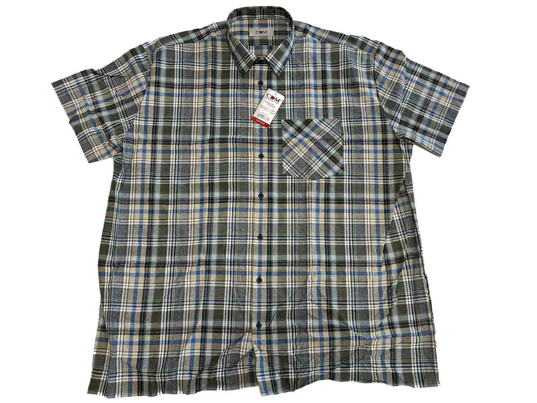 Short-sleeved work shirt / flannel shirt in plus sizes