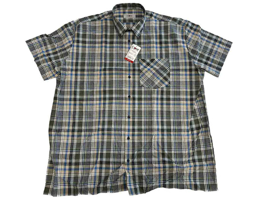 Short-sleeved work shirt / flannel shirt in plus sizes