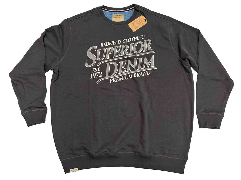 Redfield Sweatshirt Übergröße Herren Premium Denim