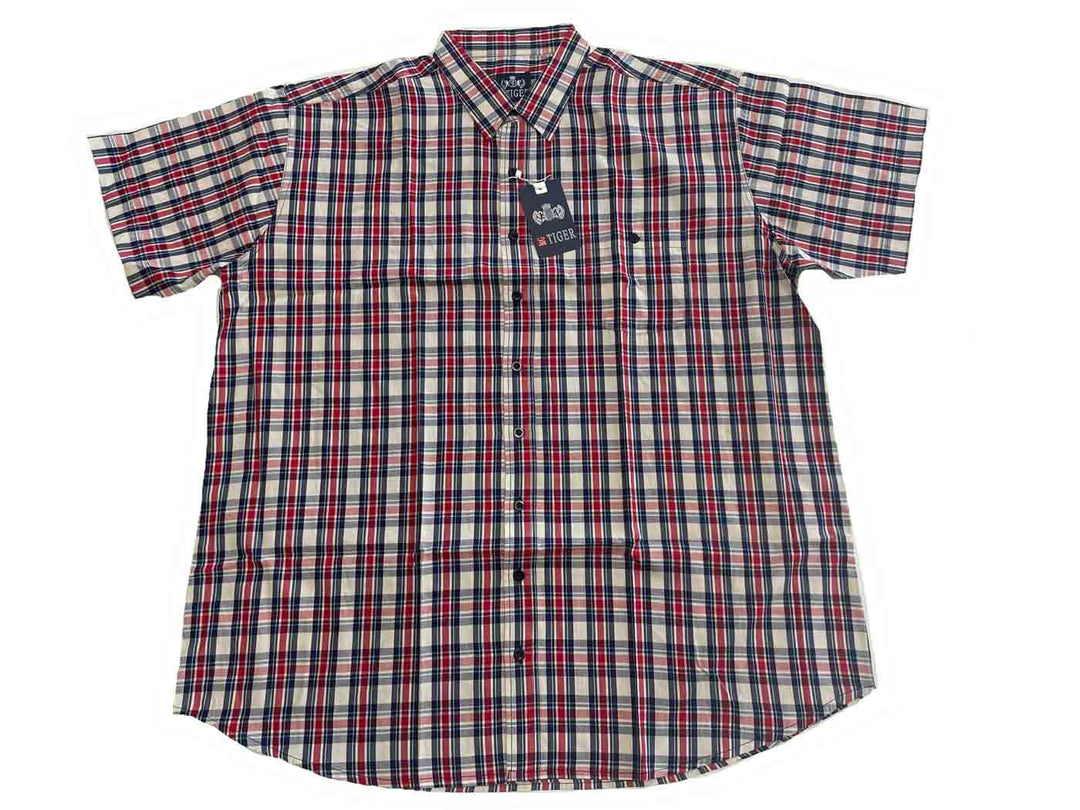 Hemd karriert kurzarm in Übergröße von BigTiger