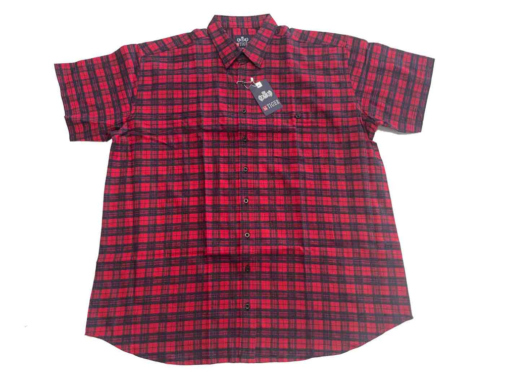 Hemd karriert kurzarm in Übergröße von BigTiger