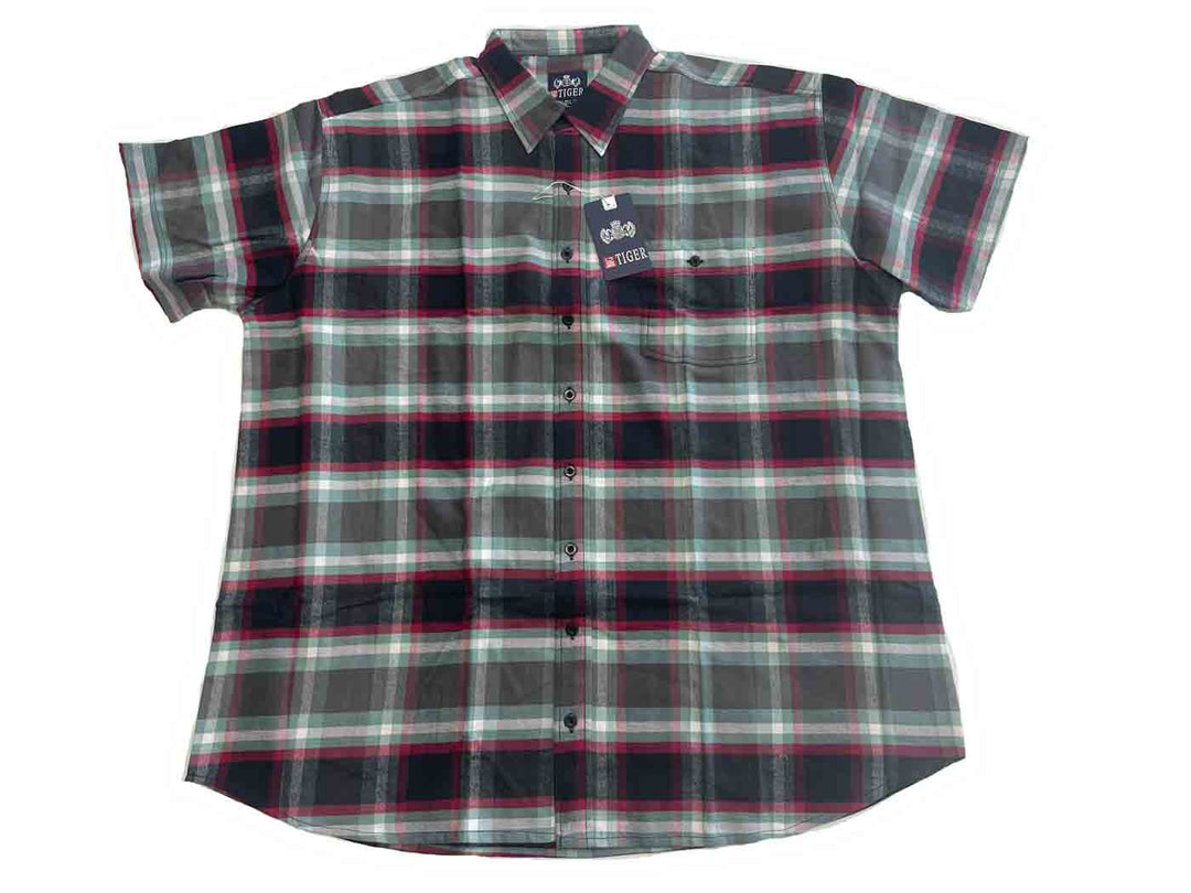 Hemd karriert kurzarm in Übergröße von BigTiger