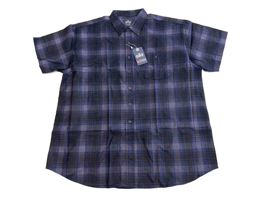 Hemd karriert kurzarm in Übergröße dicker Stoff von BigTiger