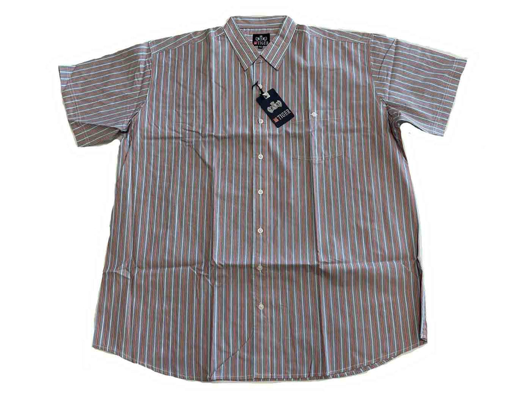 Karo Hemd Stribs kurzarm in Übergröße von BigTiger