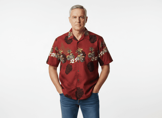 Bedrucktes Hawai Hemd kurzarm in Übergröße von Kamro