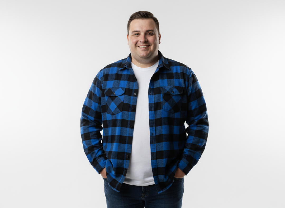 Holzfällerhemd langarm in Übergröße von Kamro