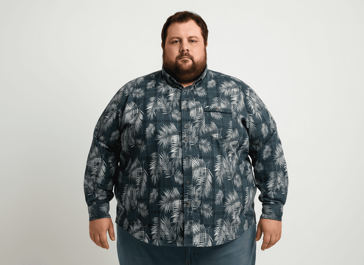 Bedrucktes Hemd Langarm in Übergröße von Kamro