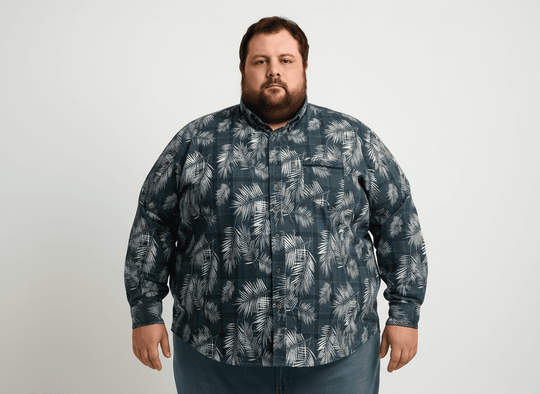 Bedrucktes Hemd Langarm in Übergröße von Kamro