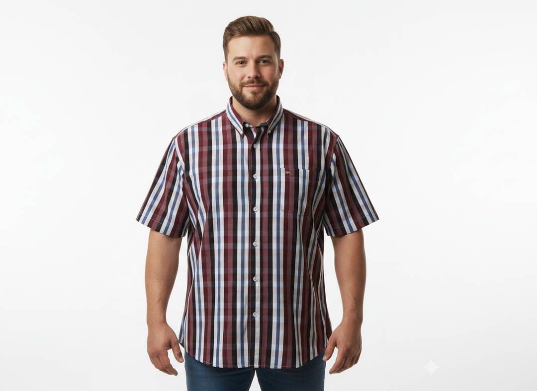 Karo Hemd kurzarm in Übergröße von BigTiger