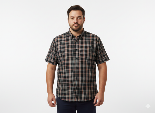 Karo Hemd kurzarm in Übergröße