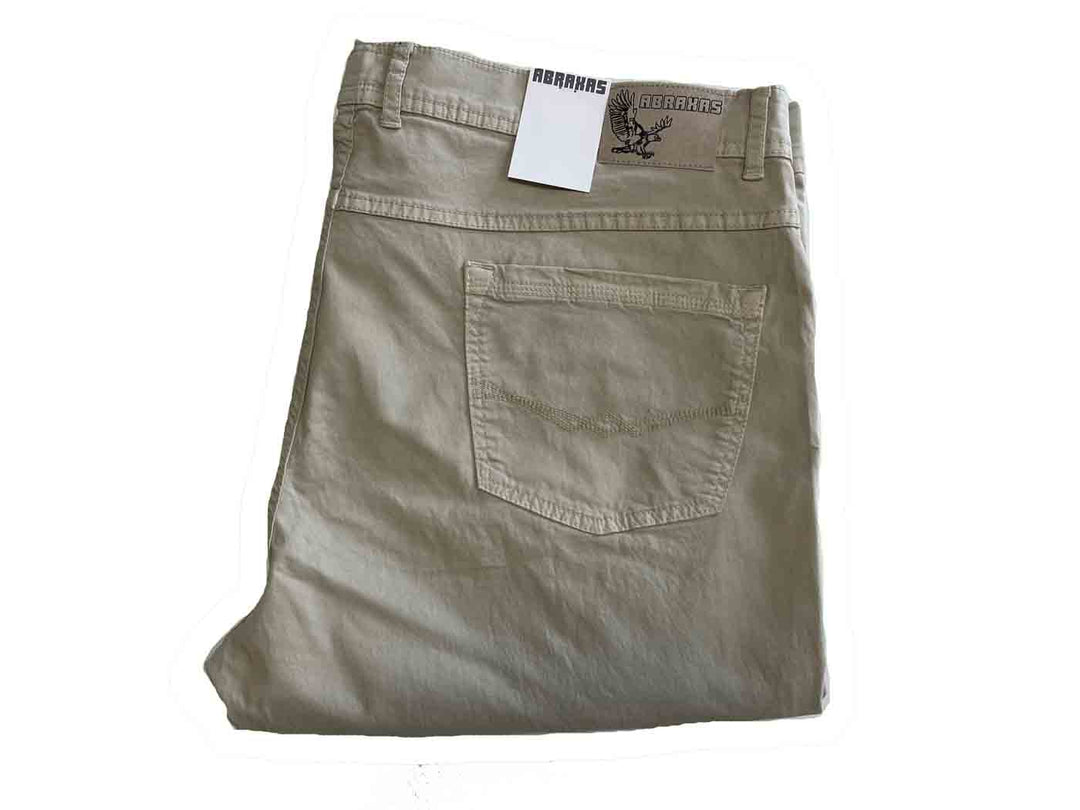 Beige Basic Jeans Hose von BigTiger in übergröße herren mit Rückentasche und Label