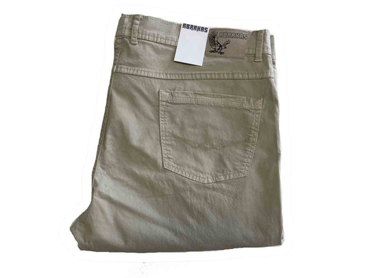 Beige Basic Jeans Hose von BigTiger in übergröße herren mit Rückentasche und Label