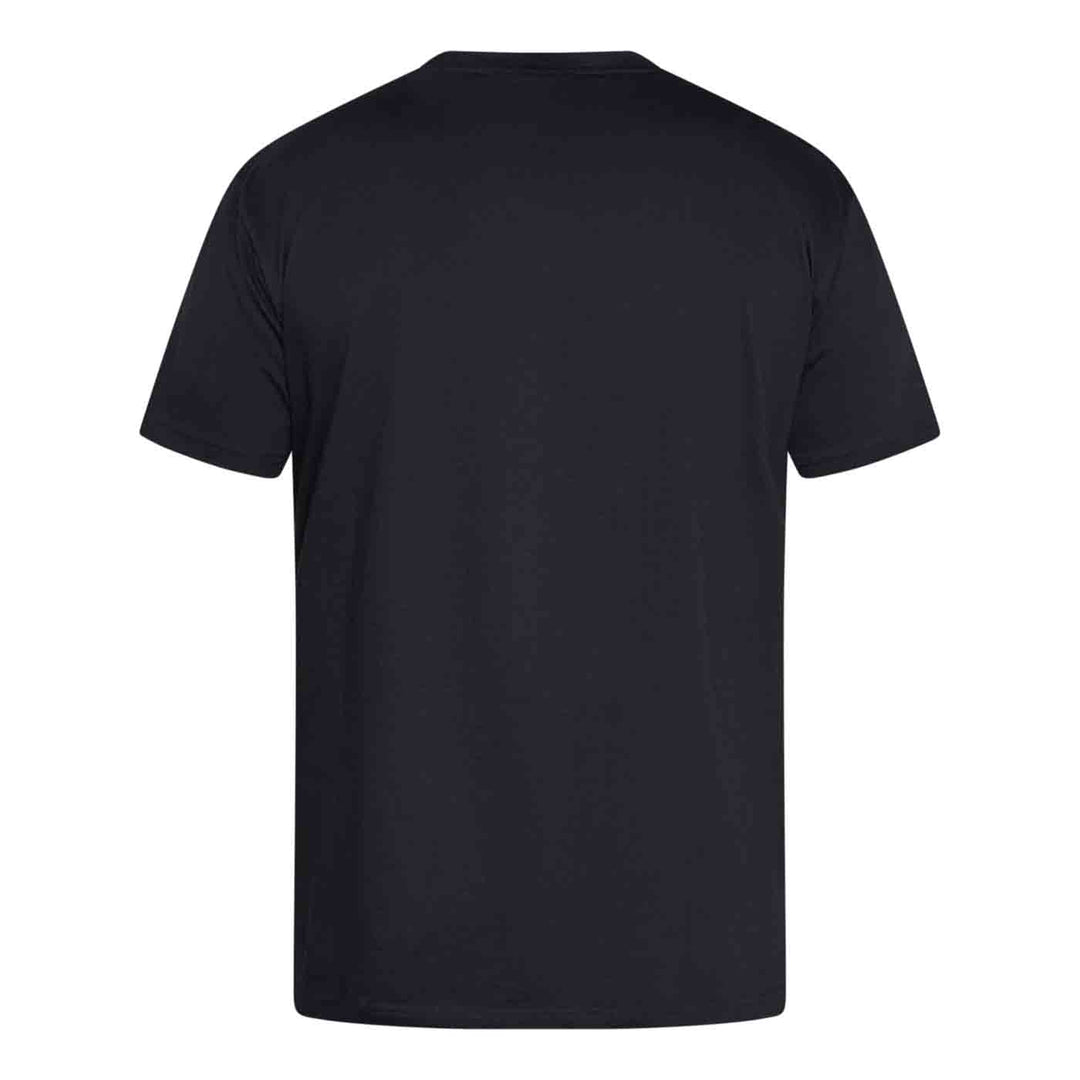 Schwarzes Allsize AC/DC T-Shirt Herren Übergröße Rückansicht mit Kurzarm und Rundhalsausschnitt