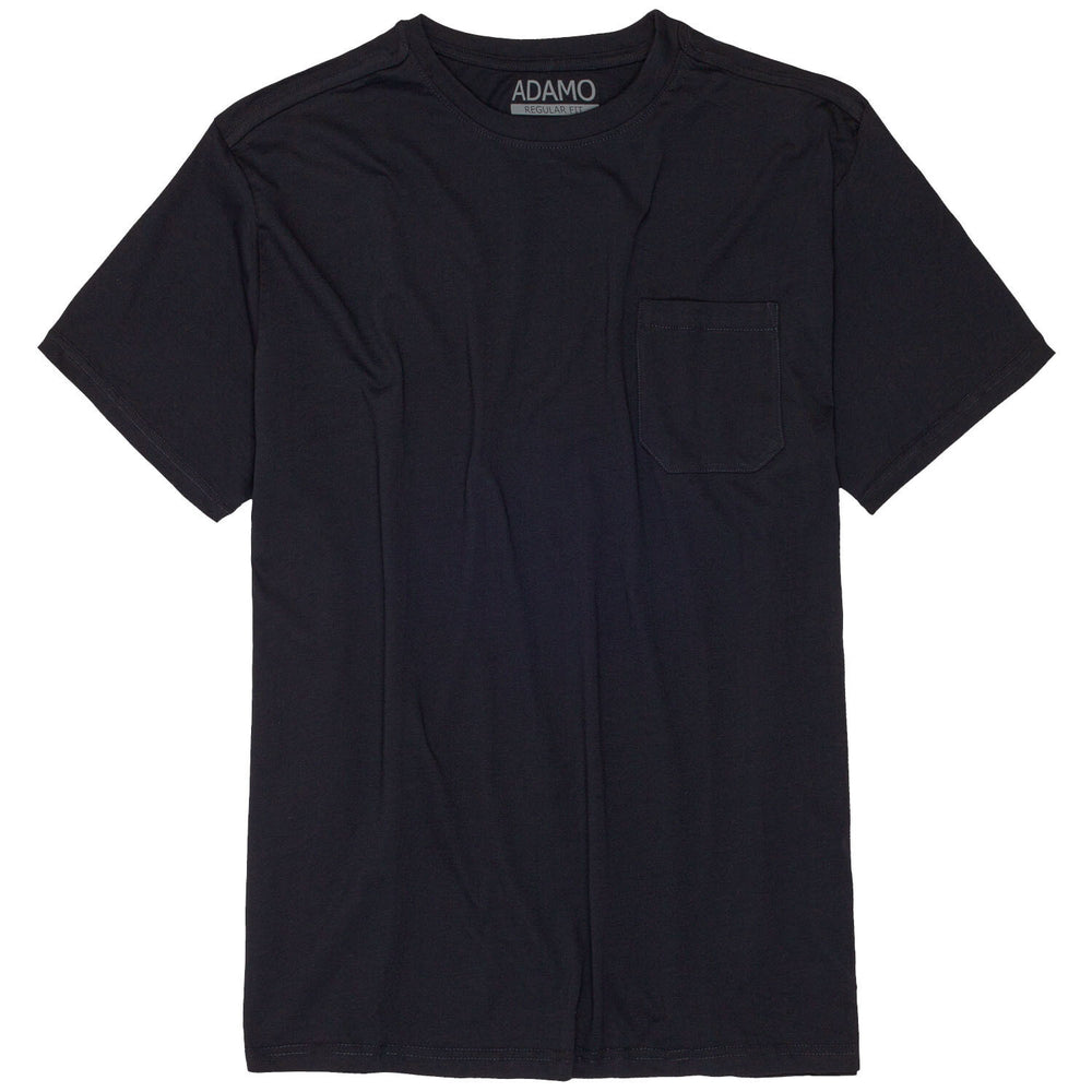 Adamo schwarzes poloshirt mit brusttasche und kurzem Arm aus hochwertiger Baumwolle