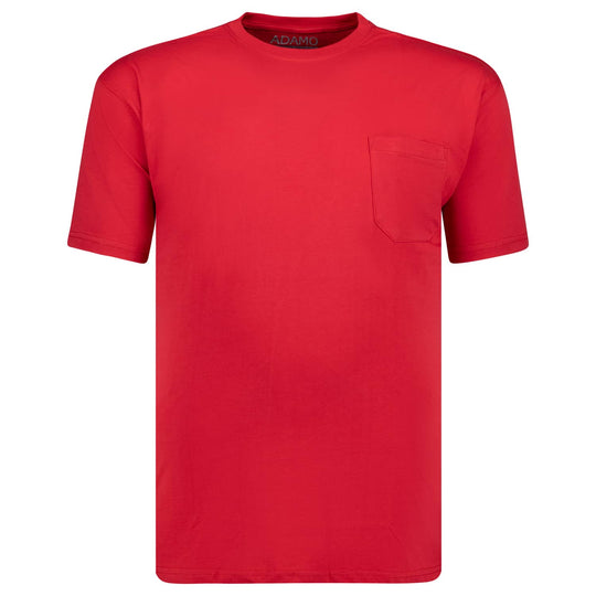 Rotes Adamo poloshirt mit brusttasche aus Baumwolle für sportlichen Komfort