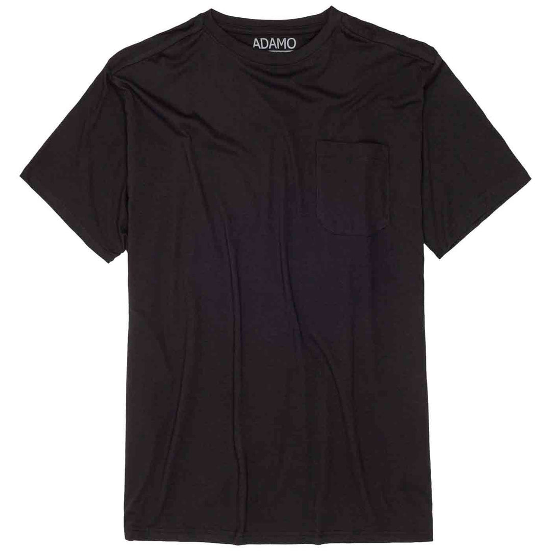 Adamo poloshirt mit brusttasche in schwarz, schlichtes T-Shirt mit kurzer Ärmel