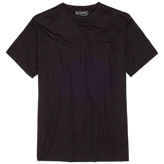 Adamo poloshirt mit brusttasche in schwarz, schlichtes T-Shirt mit kurzer Ärmel