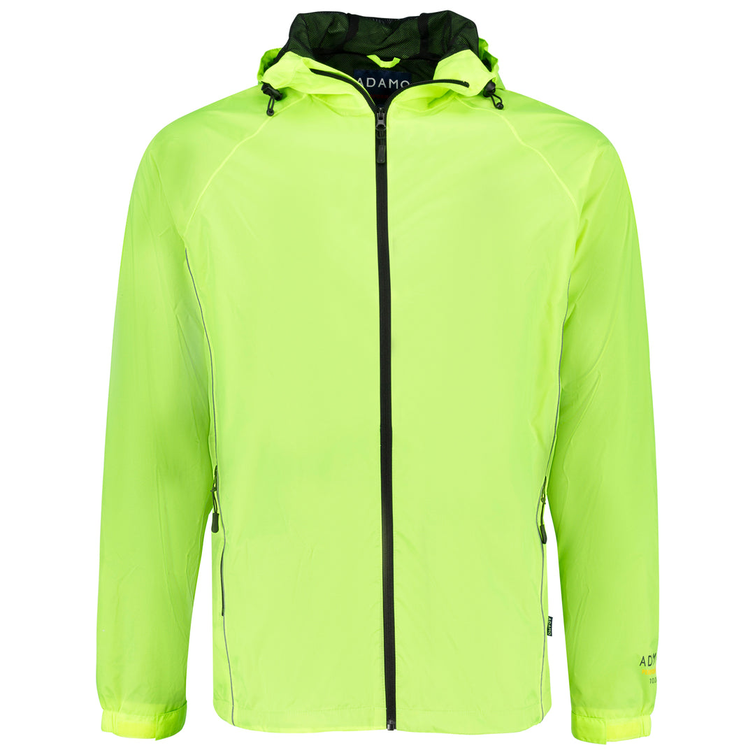 Adamo Regenjacke Herren Übergröße 4XL-10XL in neongrün mit Kapuze und Reißverschluss
