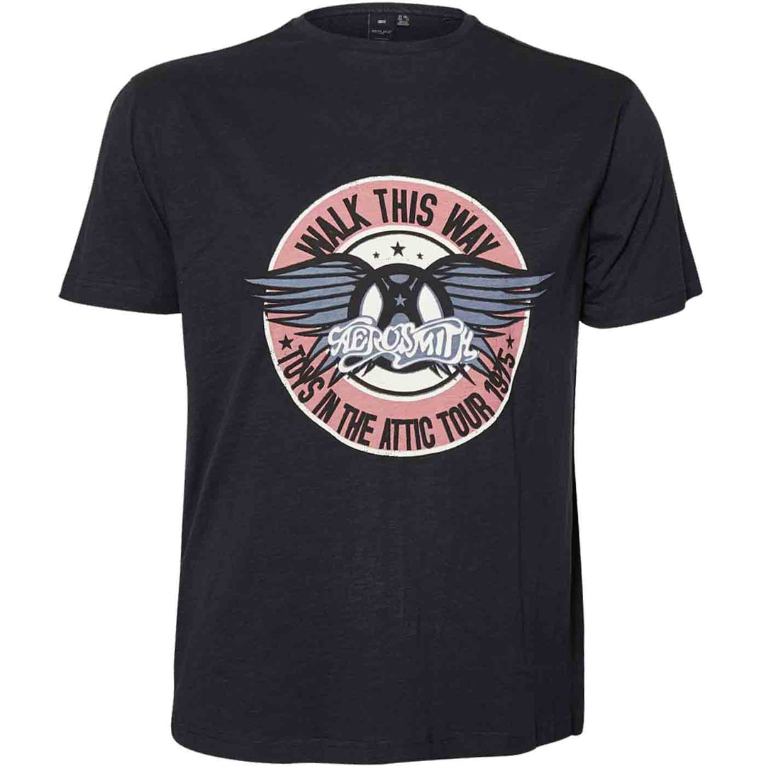 Aerosmith T-Shirt Übergröße in Schwarz mit Walk This Way Druck von Allsize