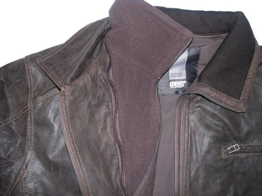 Winter-Leder-Jacke braun  in Übergröße von ALLSIZE