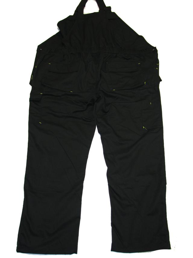 Schwarze Berufs-Latzhose von BigTiger in Übergröße mit mehreren Taschen für Herren Arbeitslatzhose Übergröße Herren