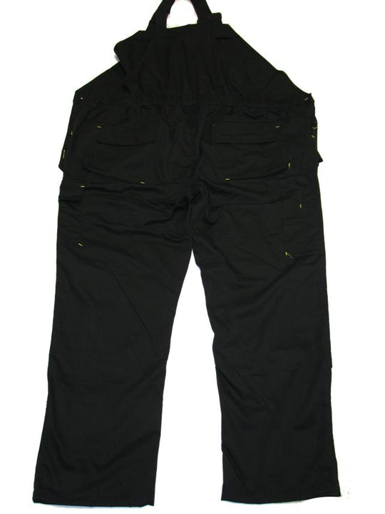 Schwarze Berufs-Latzhose von BigTiger in Übergröße mit mehreren Taschen für Herren Arbeitslatzhose Übergröße Herren